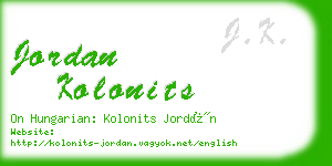 jordan kolonits business card